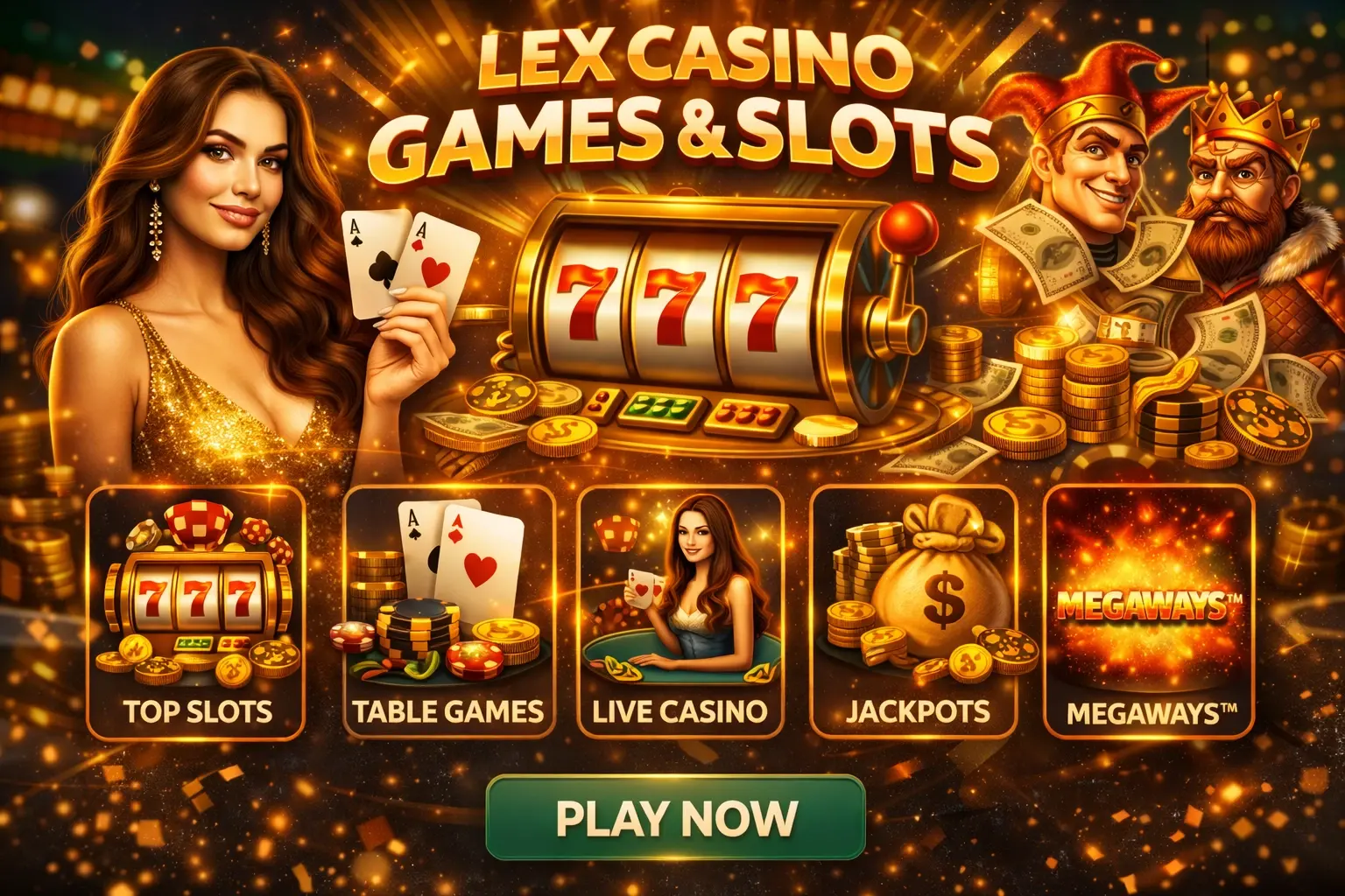 Hry a automaty Lex Casino – hrajte online sloty, stolní hry a live casino hry o skutečné peníze v českých korunách